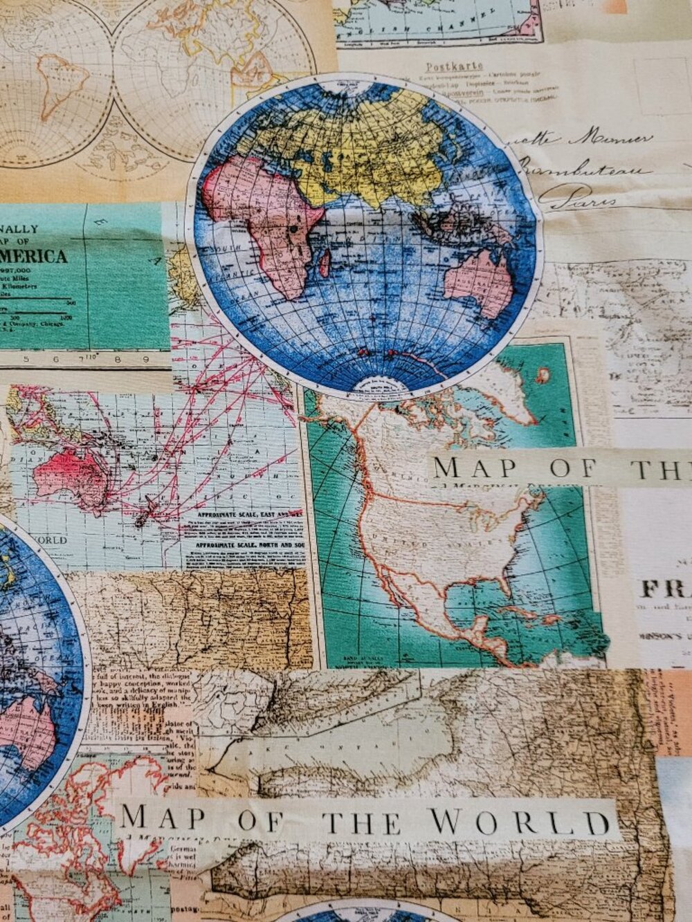 Map of the World Fabric - Very Awesome!  Per Yard